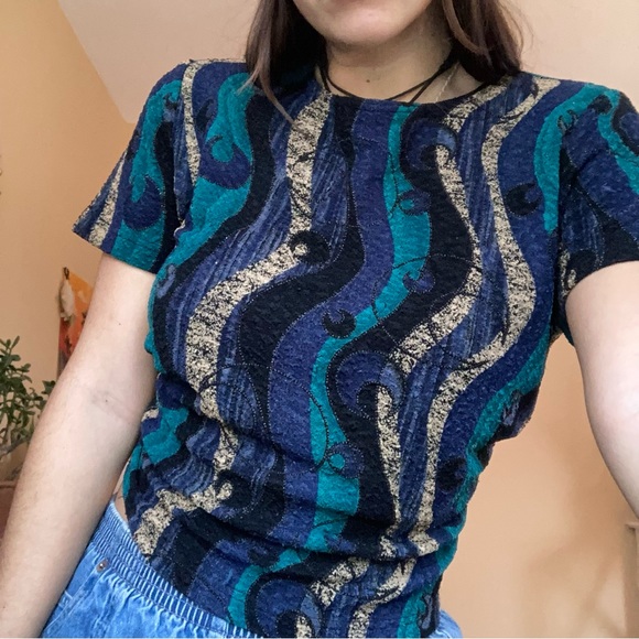 Funky vintage squiggly striped top - Picture 2 of 5